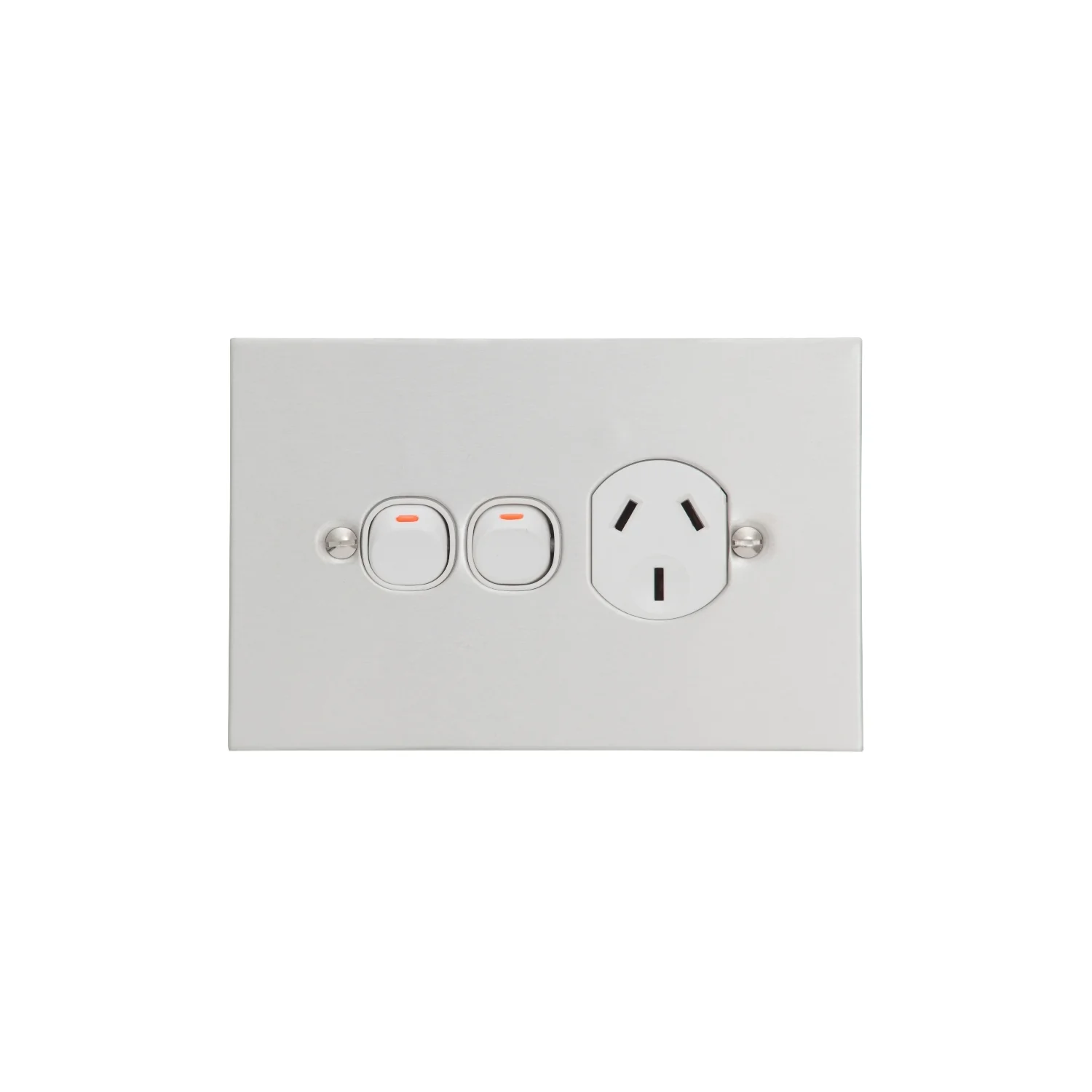 Clipsal BSL Stainless Steel Single Power Point Outlet With Extra Switch