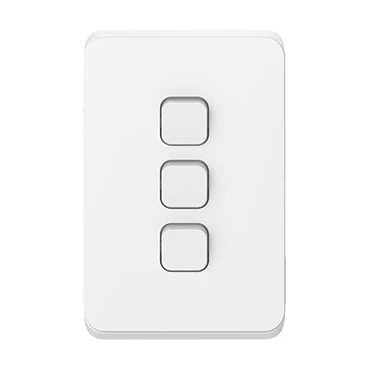 Clipsal Iconic 3 Gang Flush Switch - Image 2