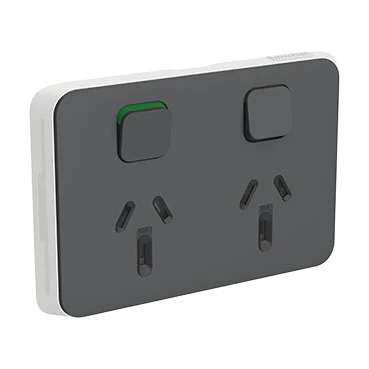 Clipsal Iconic Double Powerpoint Switch Cover Plate 15A - Image 2