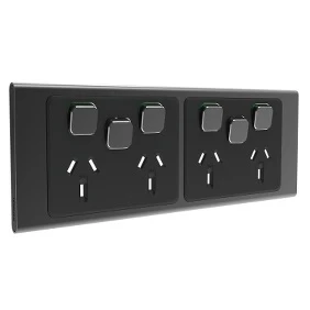 Clipsal Iconic Styl Quad Powerpoint With Extra Switches Cover Only - Image 6