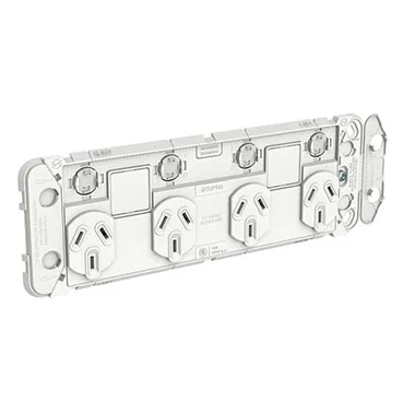 Clipsal Iconic Quad Switch Powerpoint Grid With 2 Extra Switches