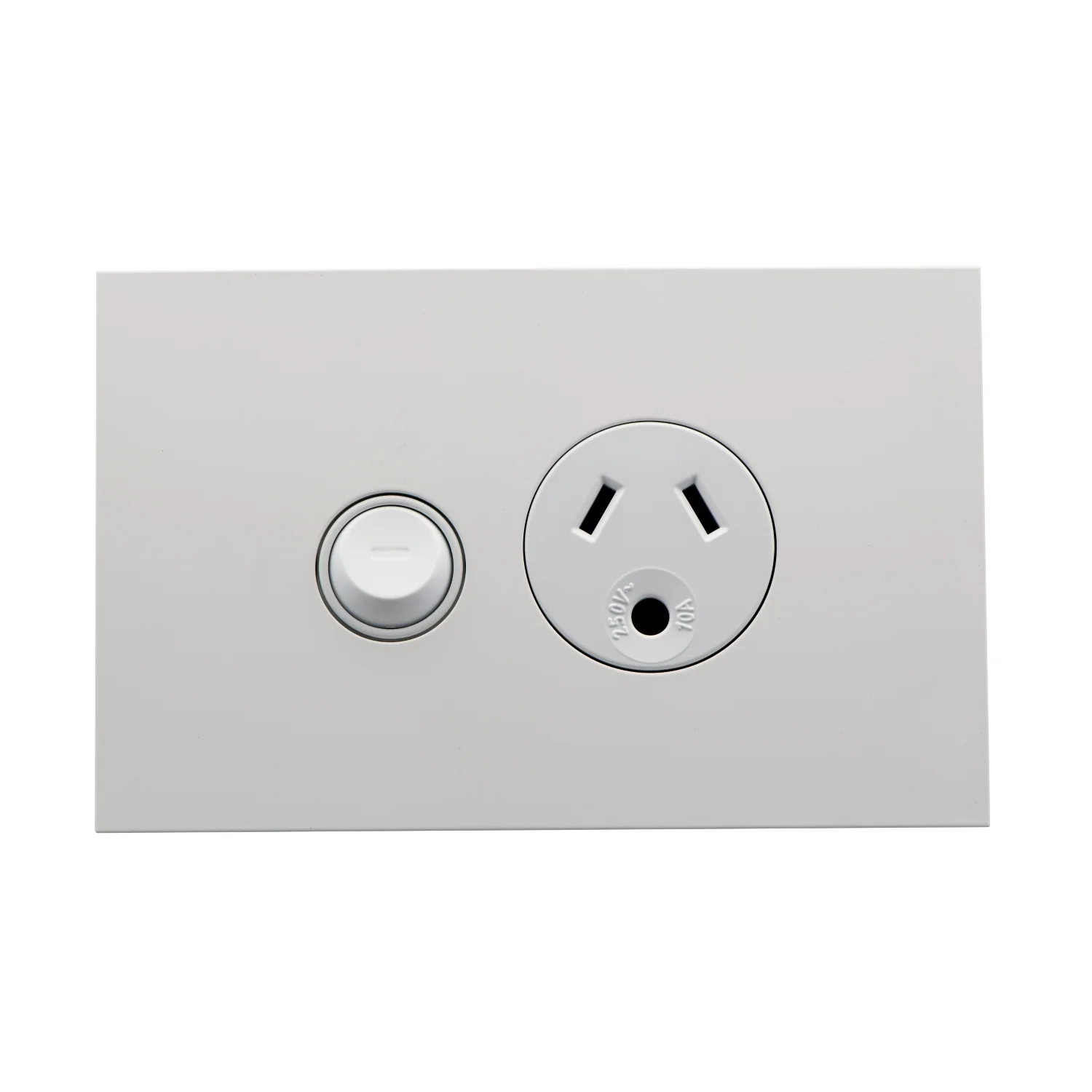 Clipsal Saturn Zen Power Single Power Point With Round Earth Matt White