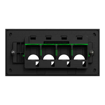 Clipsal Solis 4 Gang Grid Plate With Cover Frame Zen Black - Image 2