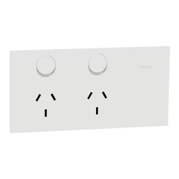 Clipsal Solis Horizontal Double Powerpoint Zen White