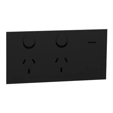 Clipsal Solis Horizontal Double Powerpoint Zen Black