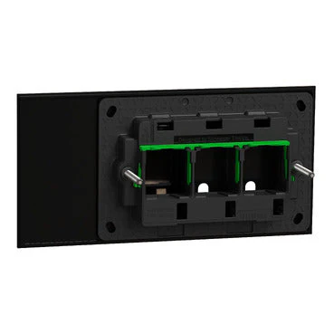Clipsal Solis T 2 Gang Grid Plate With Cover Frame Ebony Aluminium - Image 3