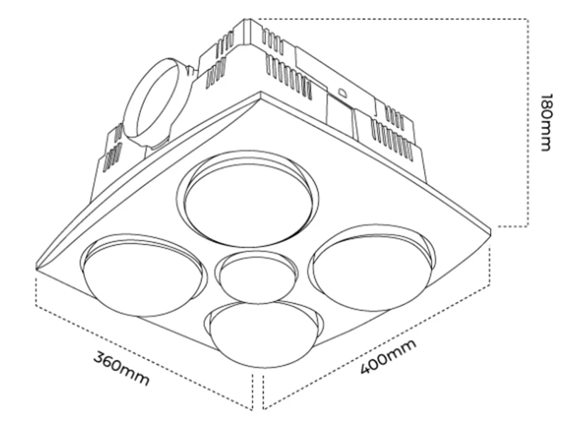 Atom Thredbo 3 in 1 Bathroom 4 Heat, Exhaust With LED Light - Image 3