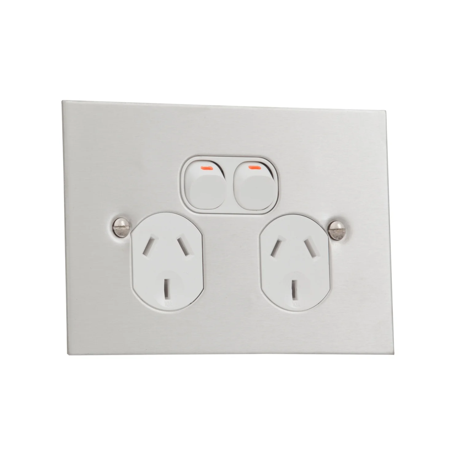 Clipsal BSL Stainless Steel Double Power Point Outlet