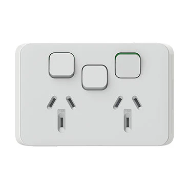 Clipsal Iconic Double Power Point Outlet 10a With Extra Switch - Skin Only 5 Finishes - Image 4