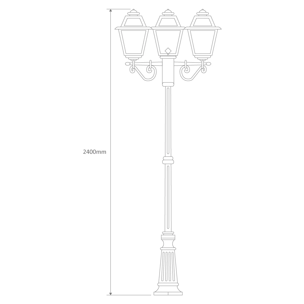 Domus Avignon - Triple Head Tall Traditional Post - Image 6
