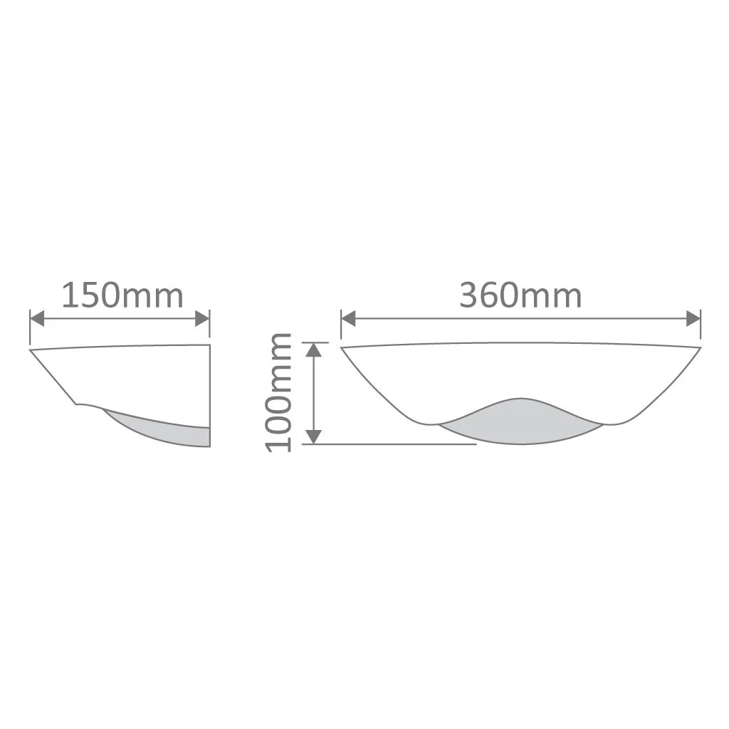 DOMUS - Ceramic Frosted Glass Single Wave Dish Wall Light - Image 2