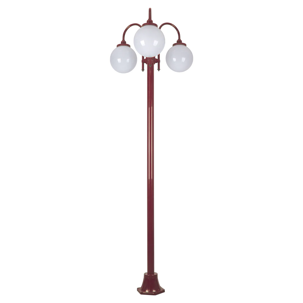 Domus Lisbon - 25cm Sphere Triple Head Tall Plain Traditional Post - Image 4