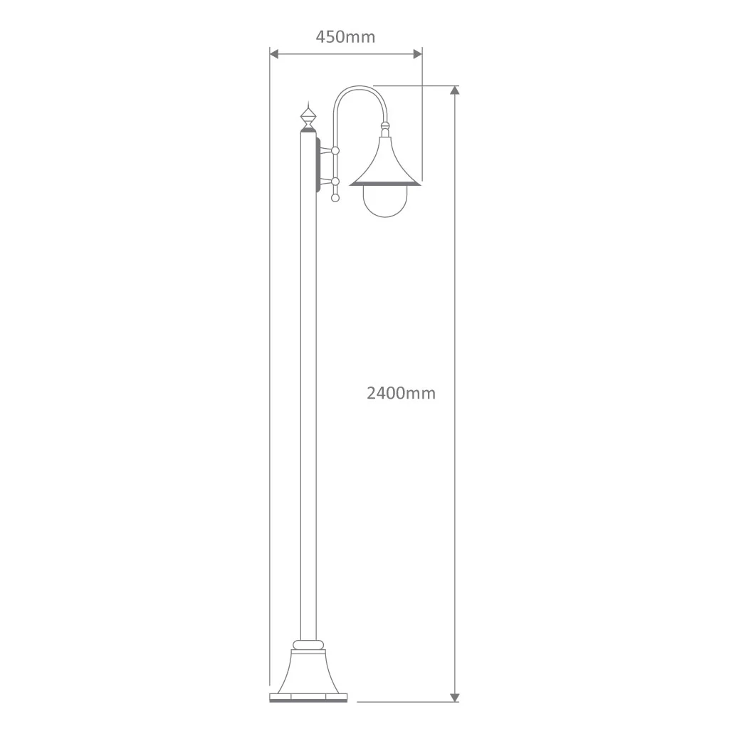 Domus Monaco - Single Head Tall Plain Traditional Post - Image 2