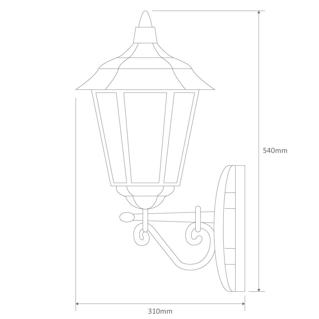 Domus Turin - Up Facing Traditional Wall Light - Image 2