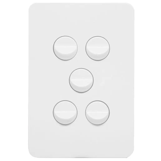 Hager Allure Complete Switch - 5 Gang