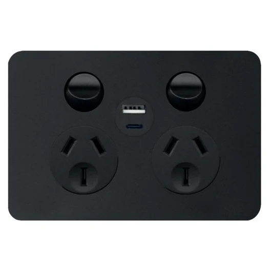 Hager Allure Double Powerpoint With USB A+C - Image 3