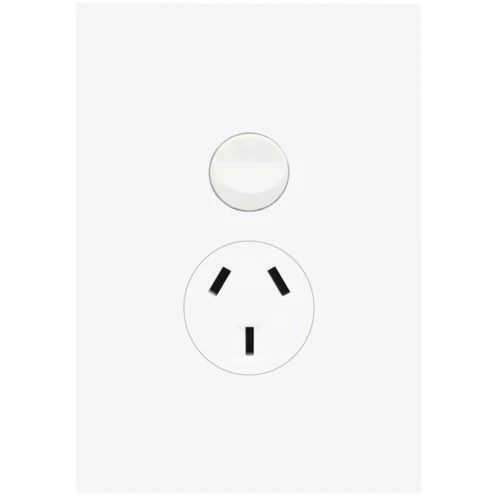 Hager Finesse Single Powerpoint Vertical 10A
