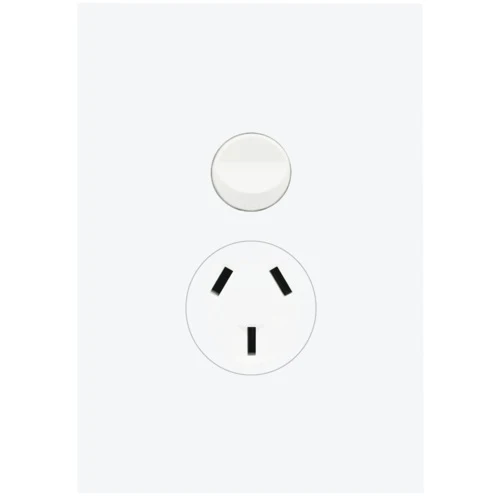Hager Finesse Single Powerpoint Vertical 10A - Image 2