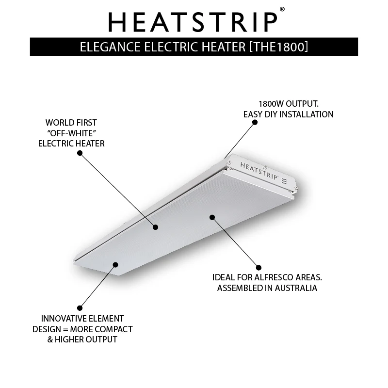 Heatstrip Elegance 1800W Radiant Outdoor Heater THE1800 - Image 3