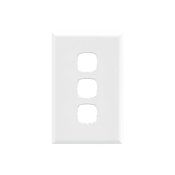 HPM Excel 3 Gang Switch Cover Plate Only 3 Finishes