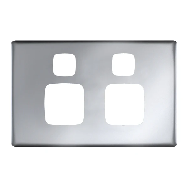 HPM Linea Double Switch Socket - Cover Plate Only, Variety of Finishes - Image 2