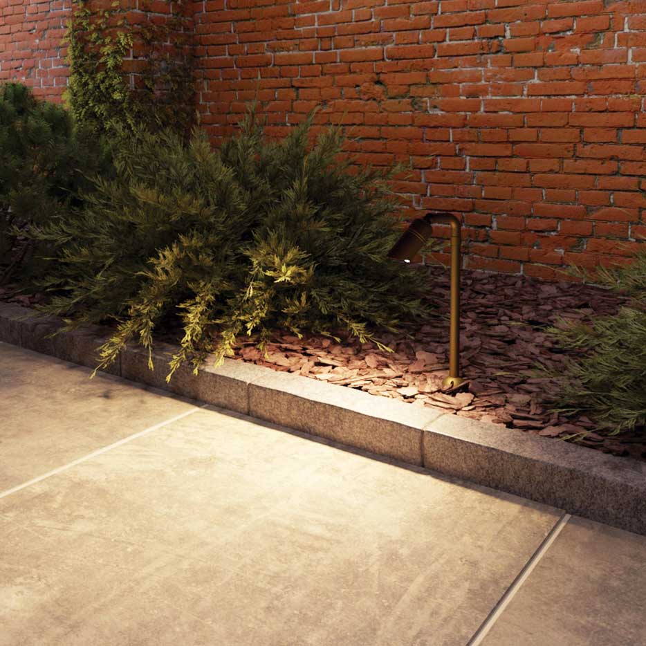 Aqualux Hydra Curved Head Tall Surface Mount Pathway Light