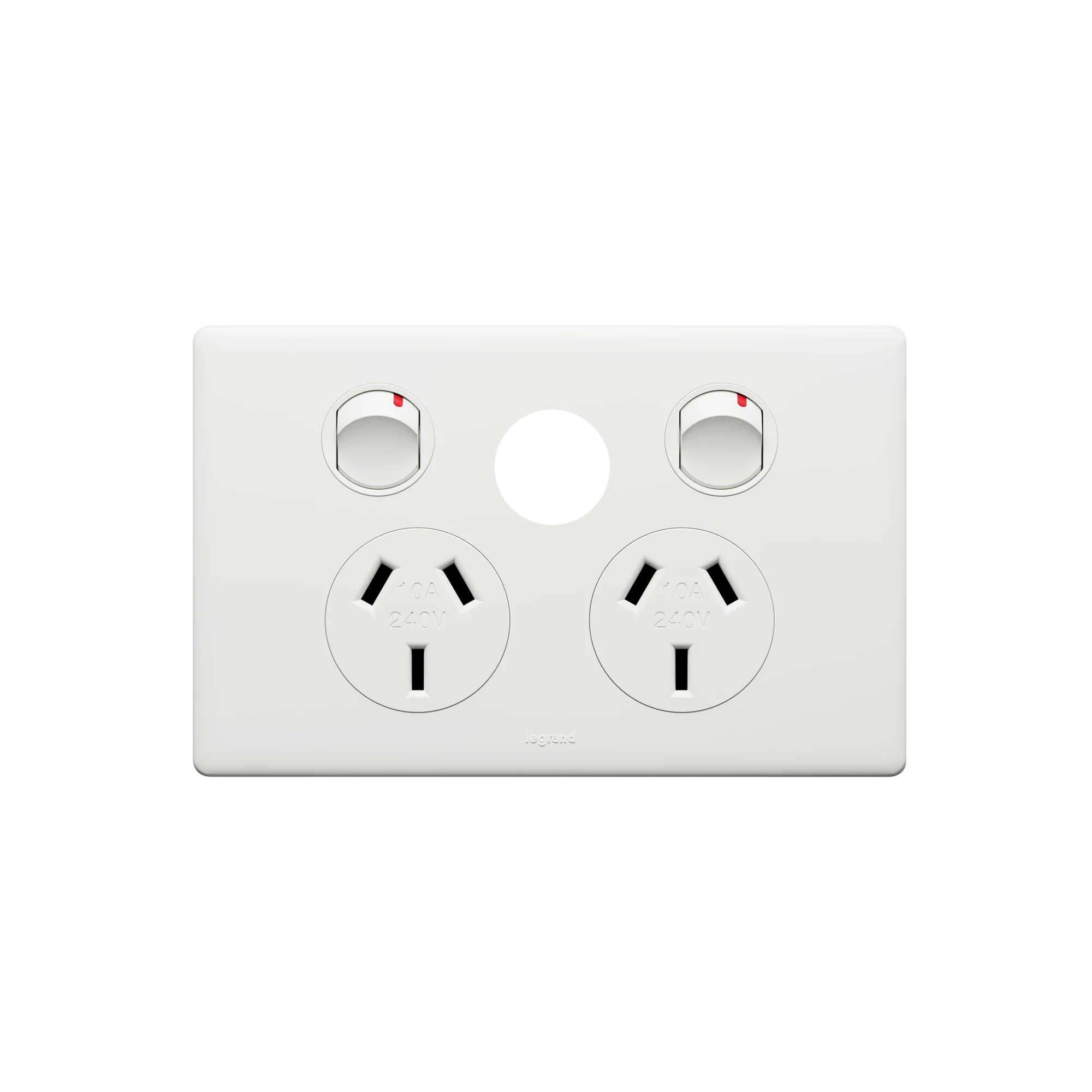 Legrand Excel Life Double Power Point Outlet With Extra Function Hole, Available in 5 Colours - Image 4