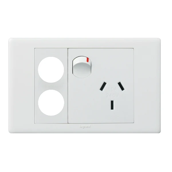 Legrand Excel Life Single Power Point Outlet With 2 Extra Function Holes, Available in 2 Colours - Image 2
