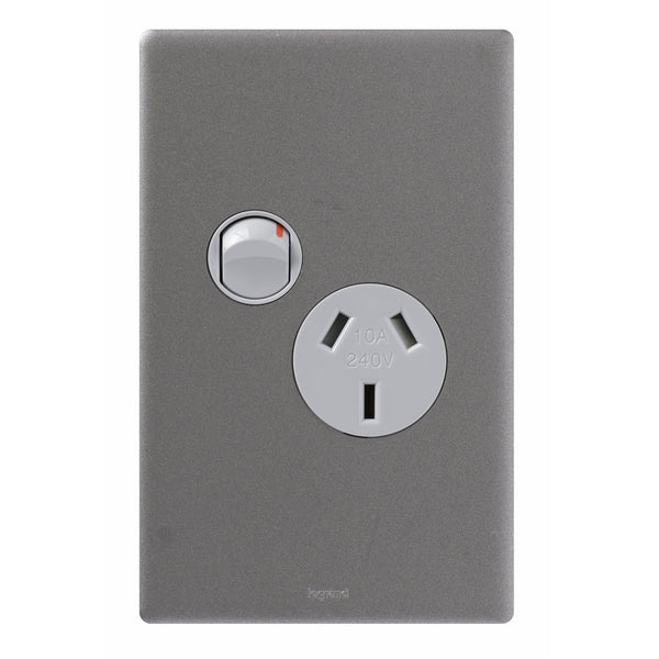 Legrand Excel Life Vertical Single Power Point Outlet, Available in 5 Colours - Image 2